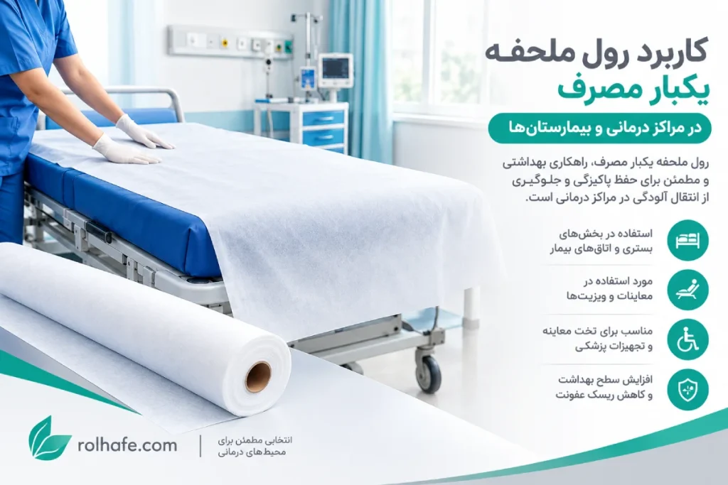 کازیزد ملحفه یکبار مصرف در مراکز درمانی و بیمارستان جهت حفظ بهداشت و پیشگیری از انتقال آلودگی و باکتری